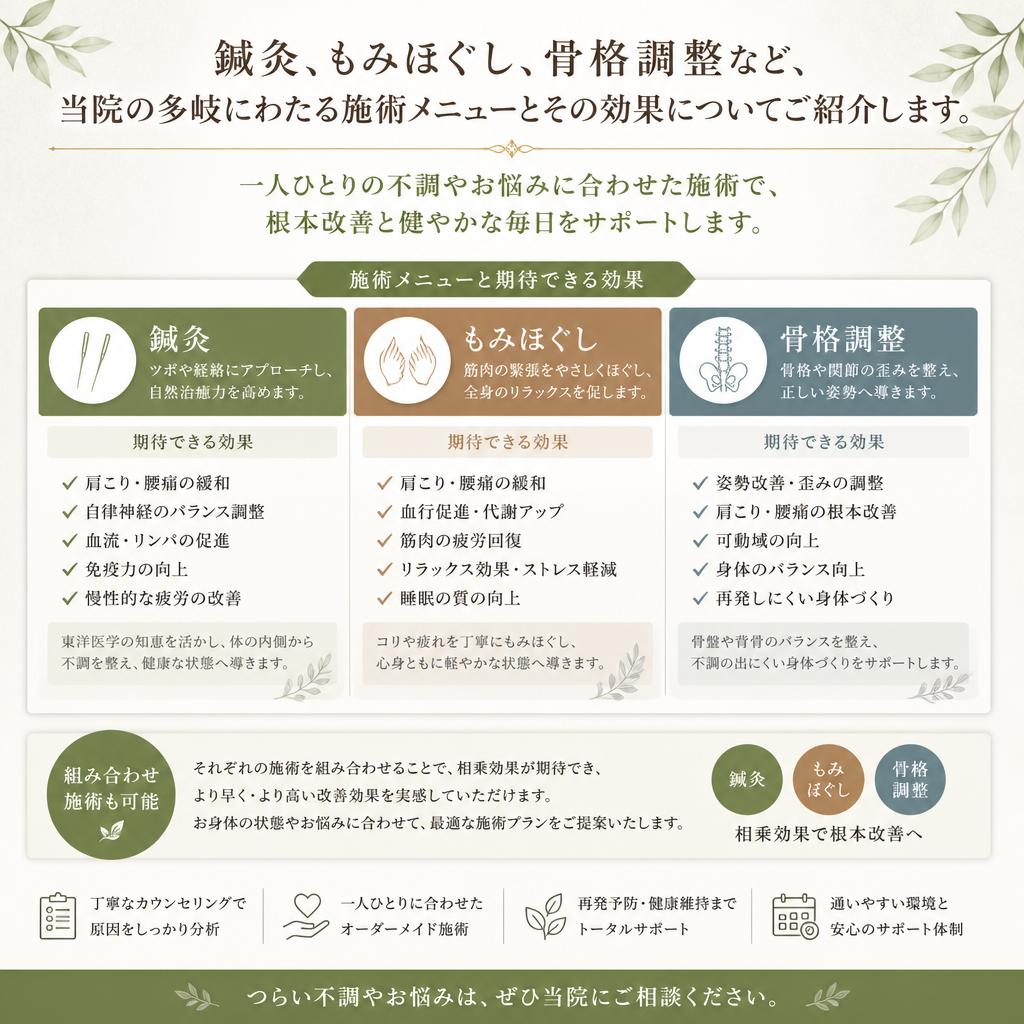 当院の施術メニュー