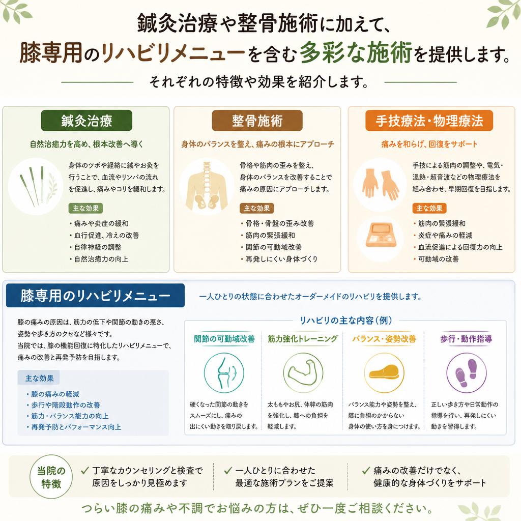 当院の施術メニュー
